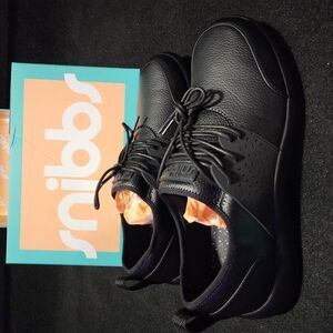 SNIBBS SPACE CLOUD 2.0 Men's Black PREMIUM LEATHER NONSLIP Shoes NEW!